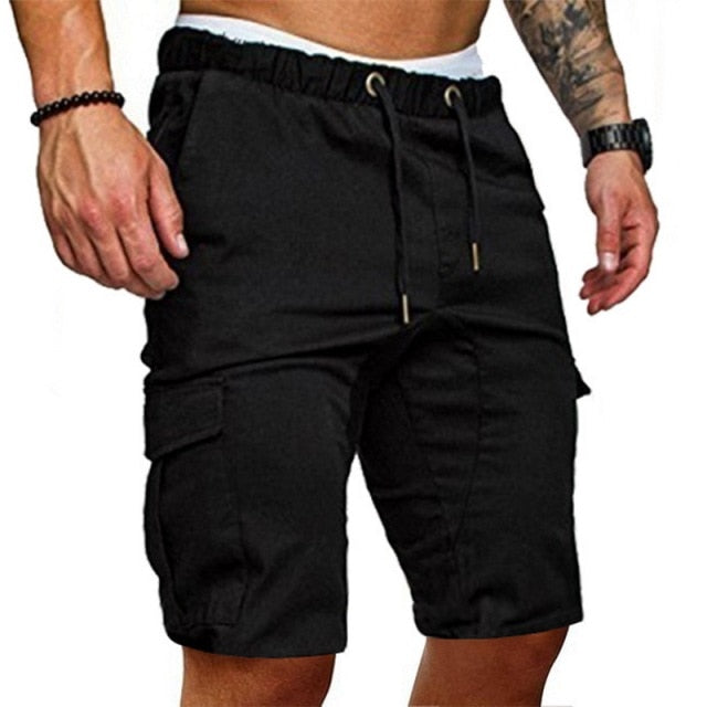 Men Elastic Drawstring Trunk Fitness Streetwear Casual Breathable Gym Shorts Loose Hip Cargo Shorts Summer Shorts Men Clothing.