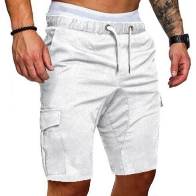 Men Elastic Drawstring Trunk Fitness Streetwear Casual Breathable Gym Shorts Loose Hip Cargo Shorts Summer Shorts Men Clothing.