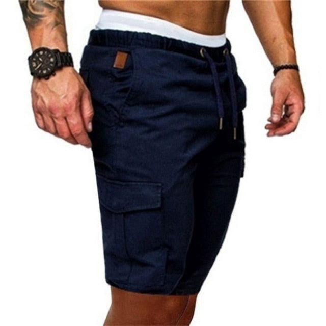 Men Elastic Drawstring Trunk Fitness Streetwear Casual Breathable Gym Shorts Loose Hip Cargo Shorts Summer Shorts Men Clothing.