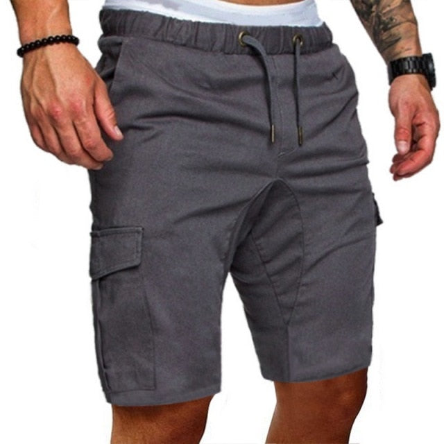 Men Elastic Drawstring Trunk Fitness Streetwear Casual Breathable Gym Shorts Loose Hip Cargo Shorts Summer Shorts Men Clothing.