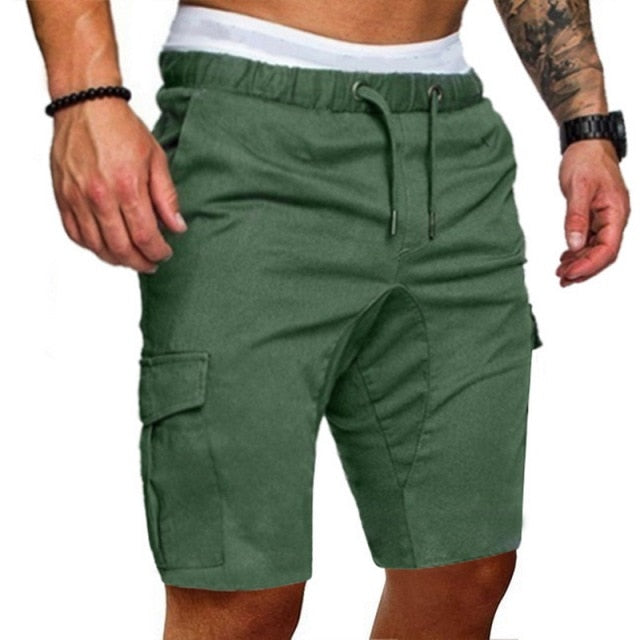 Men Elastic Drawstring Trunk Fitness Streetwear Casual Breathable Gym Shorts Loose Hip Cargo Shorts Summer Shorts Men Clothing.