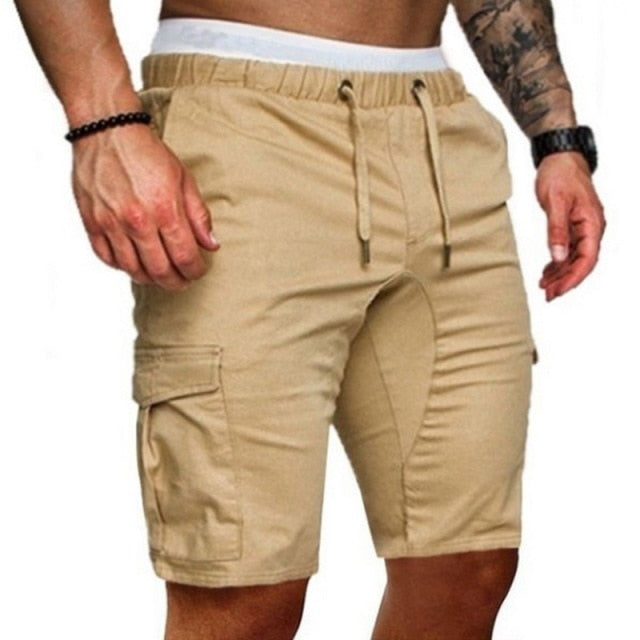 Men Elastic Drawstring Trunk Fitness Streetwear Casual Breathable Gym Shorts Loose Hip Cargo Shorts Summer Shorts Men Clothing.