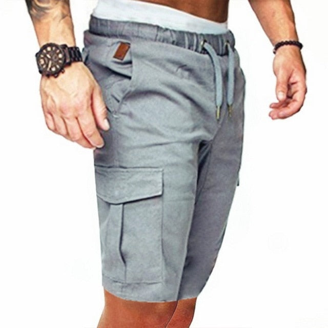 Men Elastic Drawstring Trunk Fitness Streetwear Casual Breathable Gym Shorts Loose Hip Cargo Shorts Summer Shorts Men Clothing.