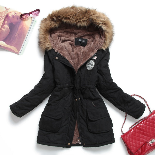 New Plus size winter military hooded jacket / coats for women