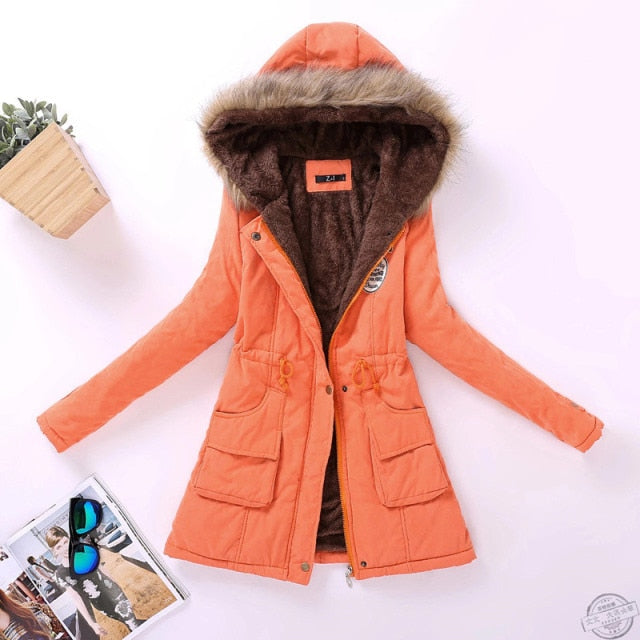 New Plus size winter military hooded jacket / coats for women