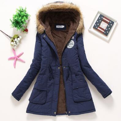 New Plus size winter military hooded jacket / coats for women