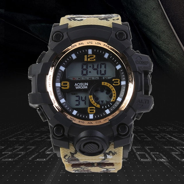 Outdoor 30M Waterproof Sports Men Watch Couple Fashion Popular Men&#39;s Multi-Functional LED Electronic Watchs For G Style Shock