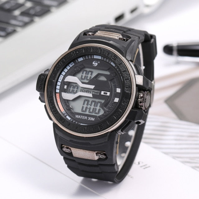 Outdoor 30M Waterproof Sports Men Watch Couple Fashion Popular Men&#39;s Multi-Functional LED Electronic Watchs For G Style Shock