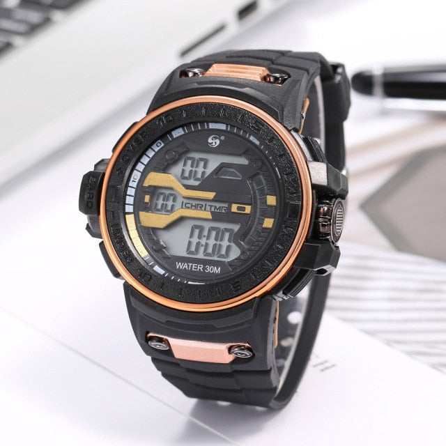 Outdoor 30M Waterproof Sports Men Watch Couple Fashion Popular Men&#39;s Multi-Functional LED Electronic Watchs For G Style Shock