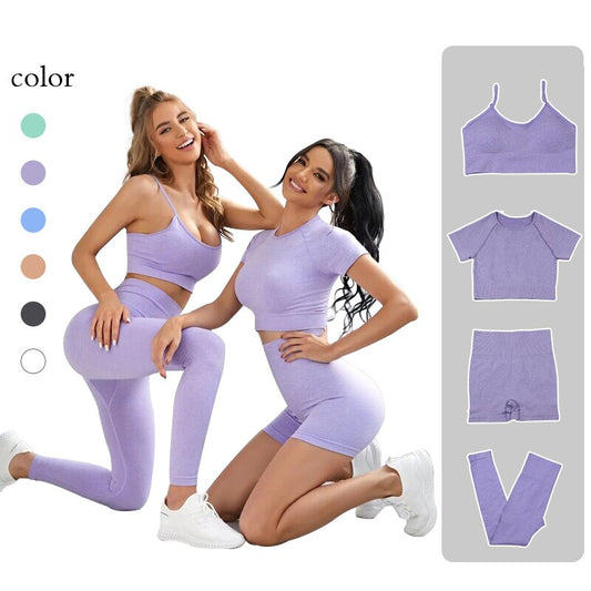 Women Tracksuit Yoga Set Sportswear Gym Fitness High Waist Leggings