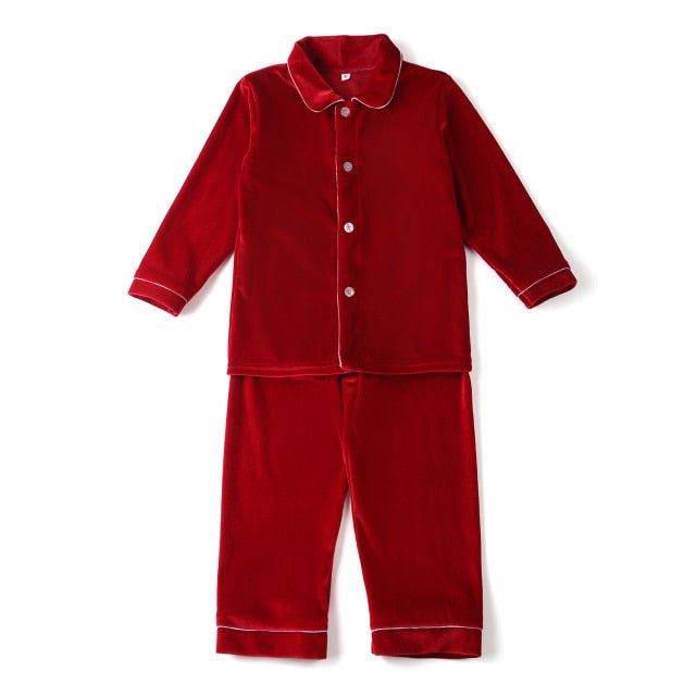 pyjamas kids wholesale children clothes blank sleepwear cotton pijama christmas ruffle frill  toddler girl pajamas set