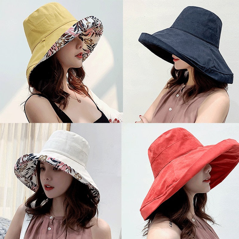 Double-Sided Bucket Fashion Hats for Women.