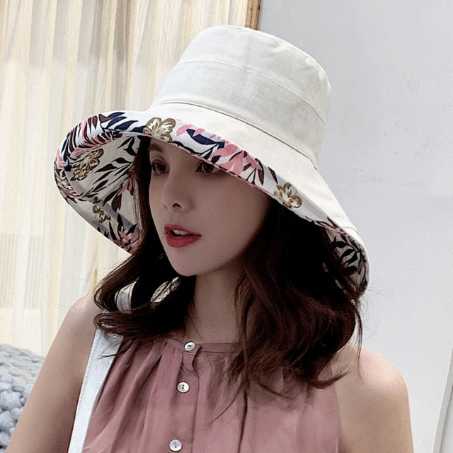 Double-Sided Bucket Fashion Hats for Women.