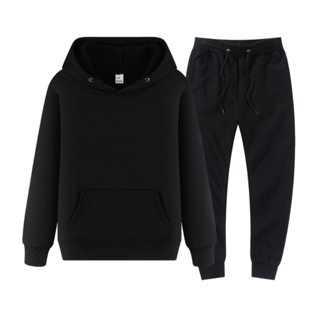 Men's Tracksuit Winter Fleece Male Hoodies Pants Sets Brown black Fashion Jogger Tracksuits Sportswear undefined 2022 Clothing