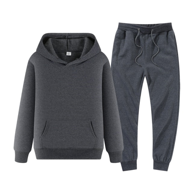 Men's Tracksuit Winter Fleece Male Hoodies Pants Sets Brown black Fashion Jogger Tracksuits Sportswear undefined 2022 Clothing