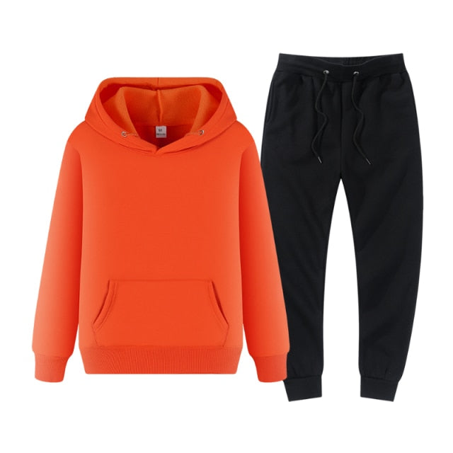 Men's Tracksuit Winter Fleece Male Hoodies Pants Sets Brown black Fashion Jogger Tracksuits Sportswear undefined 2022 Clothing