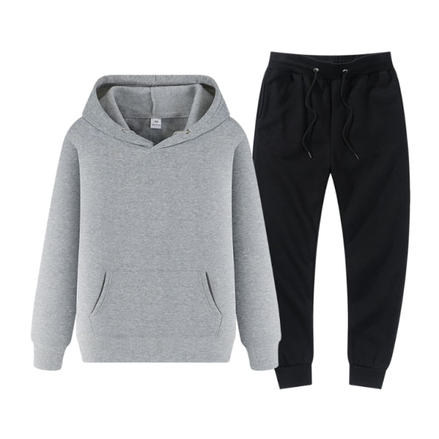 Men's Tracksuit Winter Fleece Male Hoodies Pants Sets Brown black Fashion Jogger Tracksuits Sportswear undefined 2022 Clothing