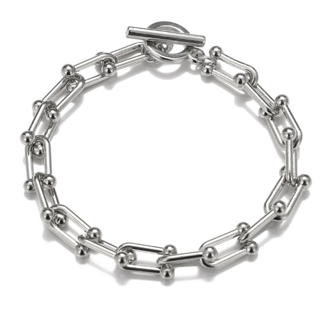 Thick Chain Bracelet Set for Women.