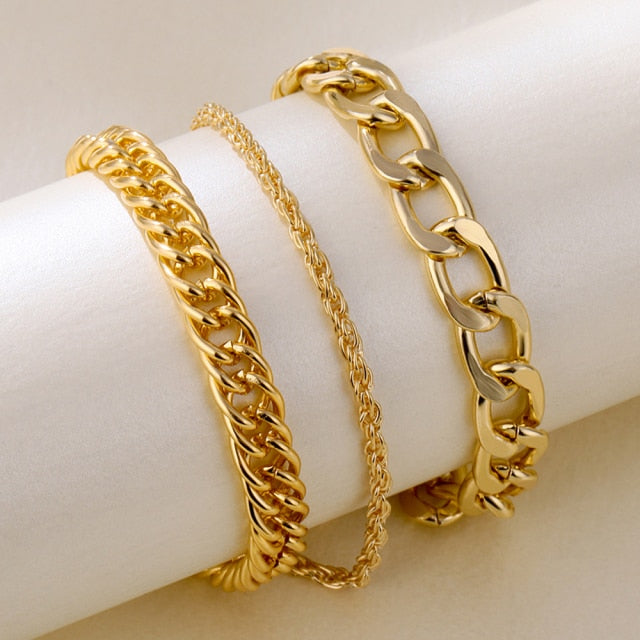 Thick Chain Bracelet Set for Women.