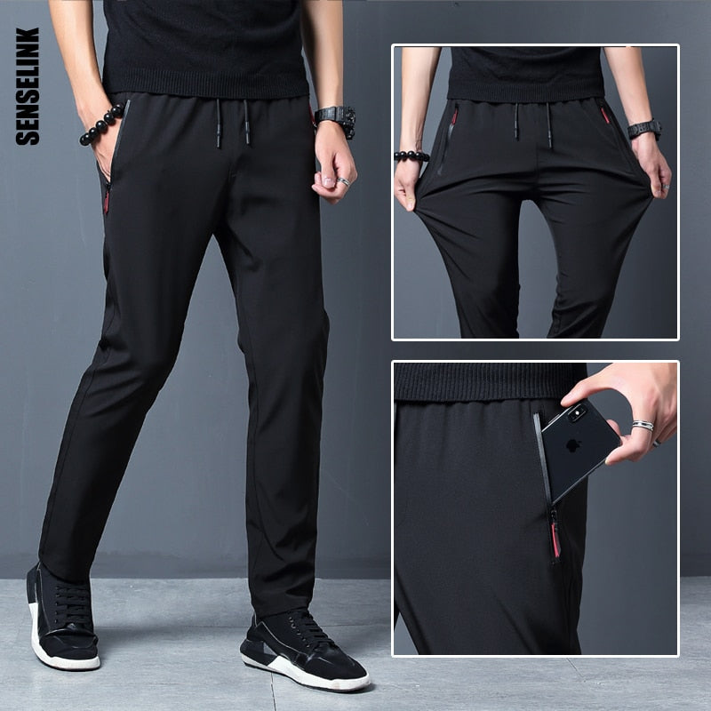 Men's Breathable and Elastic Casual Fleece Outdoor Sweatpants.