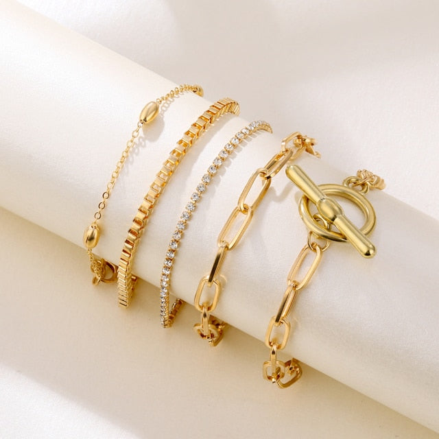 Thick Chain Bracelet Set for Women.