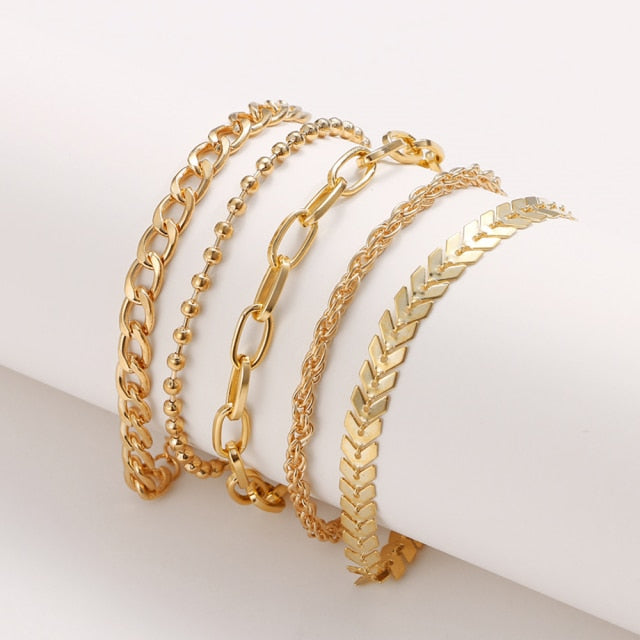 Thick Chain Bracelet Set for Women.