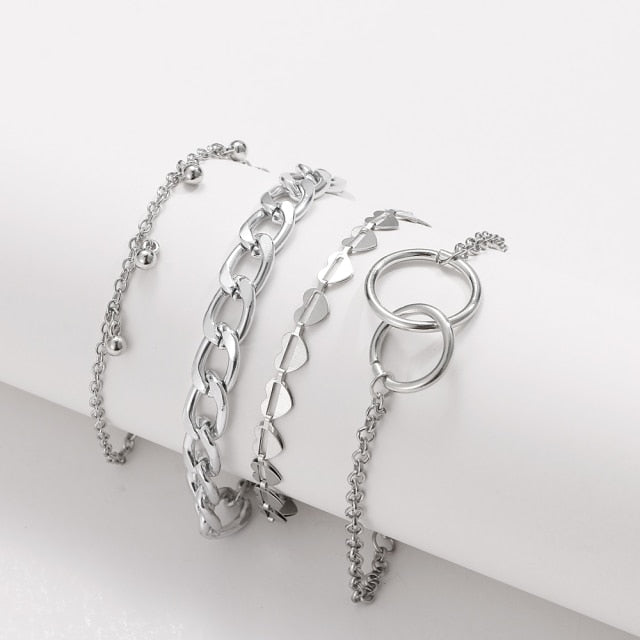 Thick Chain Bracelet Set for Women.