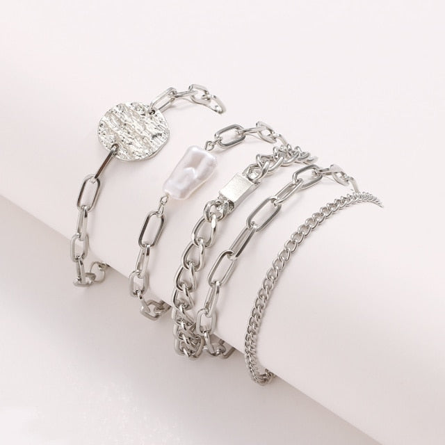 Thick Chain Bracelet Set for Women.