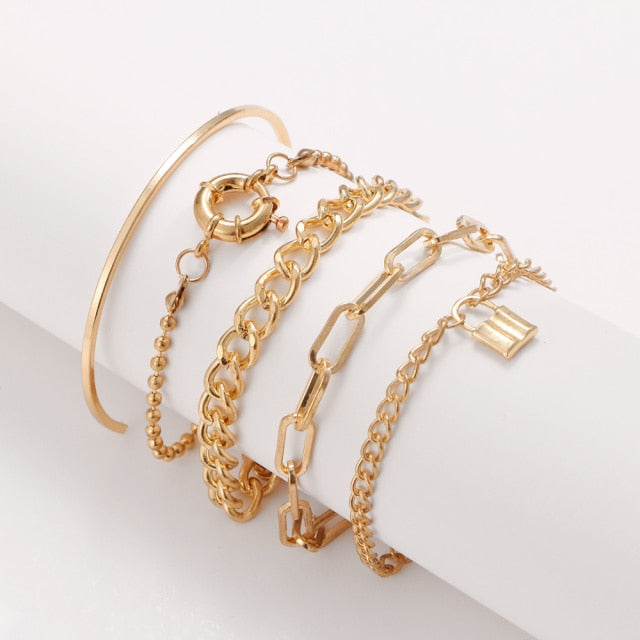 Thick Chain Bracelet Set for Women.