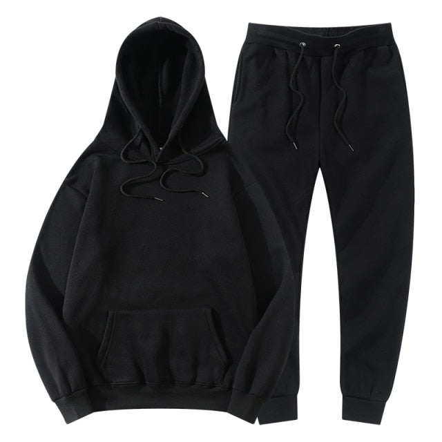 Men's Women's Tracksuit Hoodies+Pants Jogging Sweatpants Sets Winter Fleece Jogger Sports Suit Sweatshirt Pullover Fashion 2022