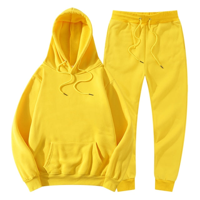 Men's Women's Tracksuit Hoodies+Pants Jogging Sweatpants Sets Winter Fleece Jogger Sports Suit Sweatshirt Pullover Fashion 2022