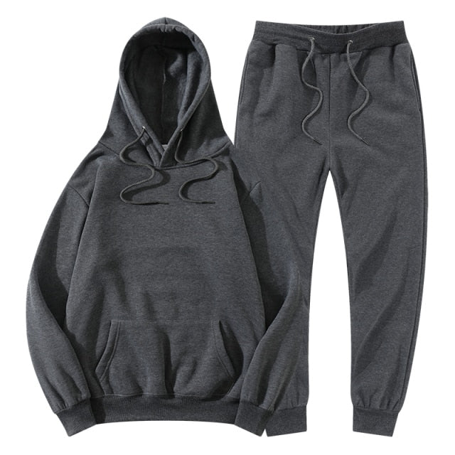 Men's Women's Tracksuit Hoodies+Pants Jogging Sweatpants Sets Winter Fleece Jogger Sports Suit Sweatshirt Pullover Fashion 2022