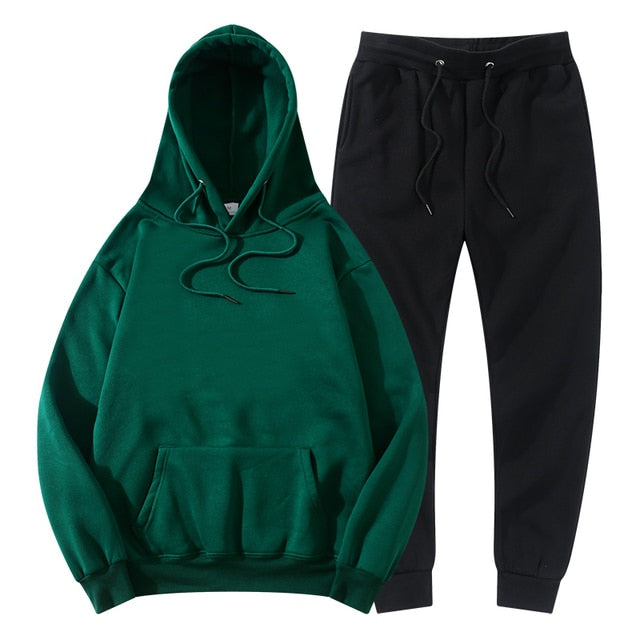 Men's Women's Tracksuit Hoodies+Pants Jogging Sweatpants Sets Winter Fleece Jogger Sports Suit Sweatshirt Pullover Fashion 2022