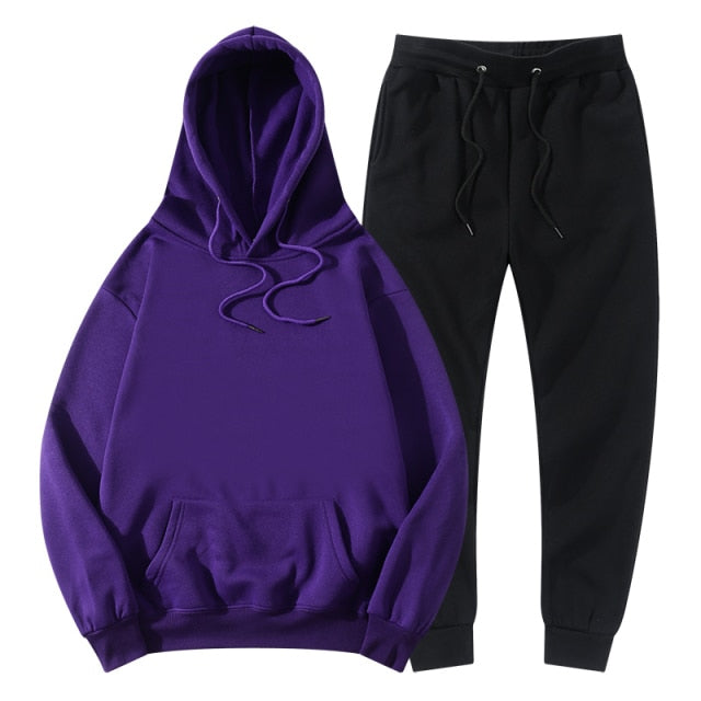 Men's Women's Tracksuit Hoodies+Pants Jogging Sweatpants Sets Winter Fleece Jogger Sports Suit Sweatshirt Pullover Fashion 2022