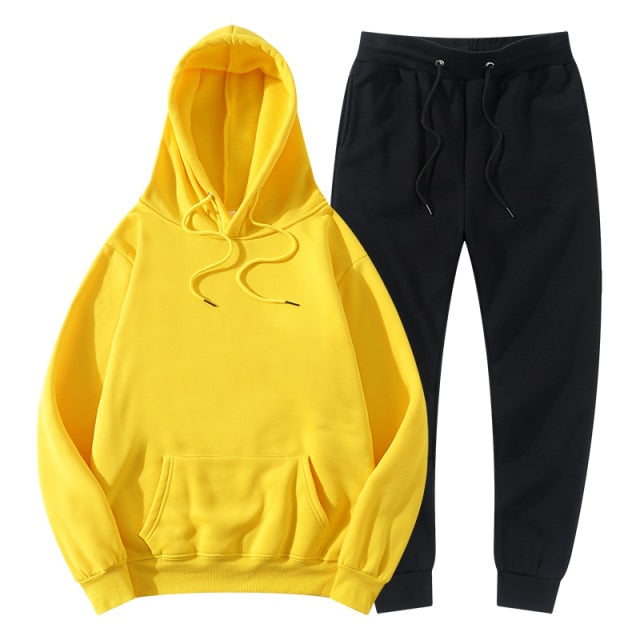 Men's Women's Tracksuit Hoodies+Pants Jogging Sweatpants Sets Winter Fleece Jogger Sports Suit Sweatshirt Pullover Fashion 2022