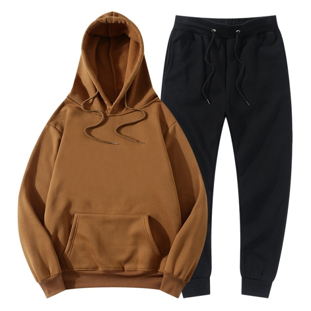 Men's Women's Tracksuit Hoodies+Pants Jogging Sweatpants Sets Winter Fleece Jogger Sports Suit Sweatshirt Pullover Fashion 2022