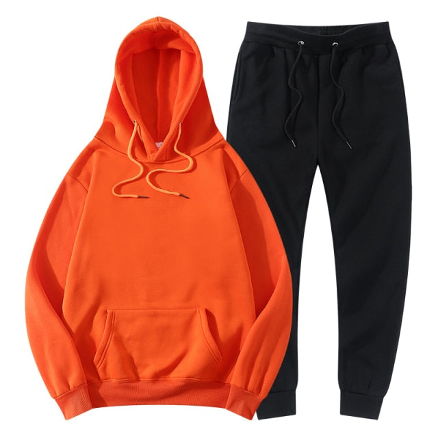 Men's Women's Tracksuit Hoodies+Pants Jogging Sweatpants Sets Winter Fleece Jogger Sports Suit Sweatshirt Pullover Fashion 2022