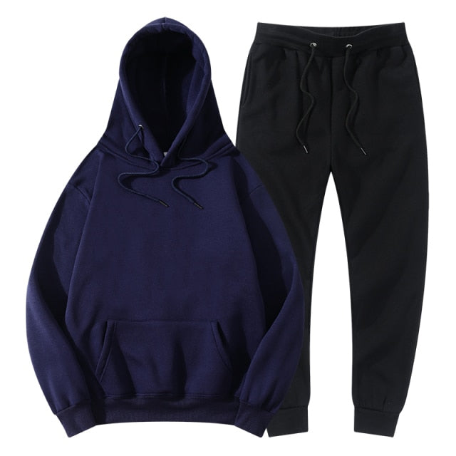 Men's Women's Tracksuit Hoodies+Pants Jogging Sweatpants Sets Winter Fleece Jogger Sports Suit Sweatshirt Pullover Fashion 2022