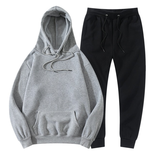 Men's Women's Tracksuit Hoodies+Pants Jogging Sweatpants Sets Winter Fleece Jogger Sports Suit Sweatshirt Pullover Fashion 2022