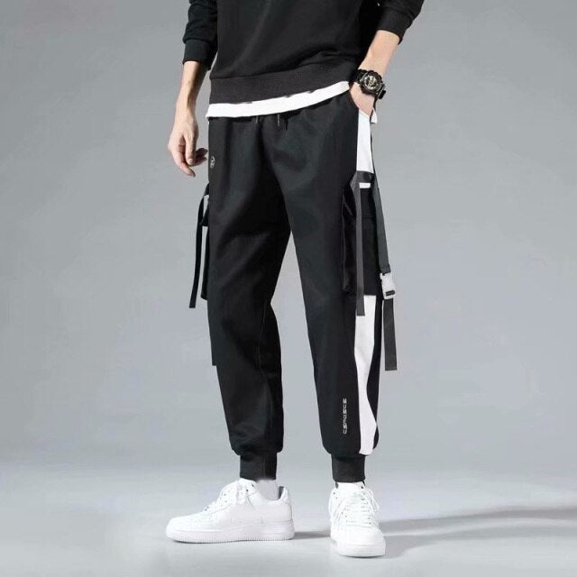 Men's Hip Hop Cargo Joggers Streetwear.