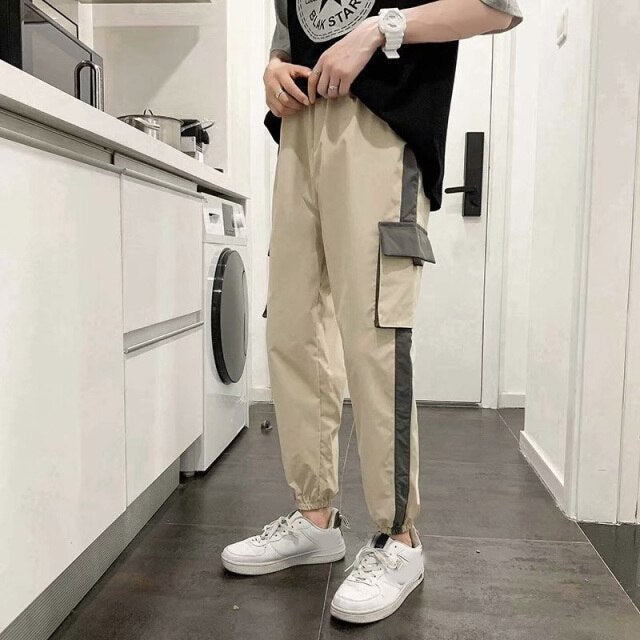 Men's Hip Hop Cargo Joggers Streetwear.