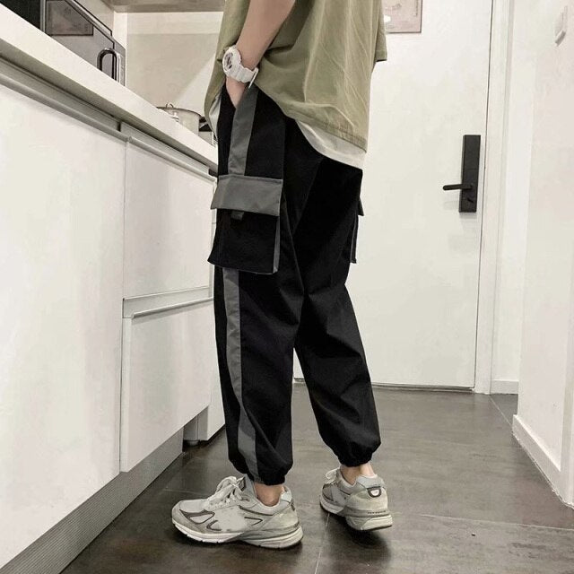 Men's Hip Hop Cargo Joggers Streetwear.