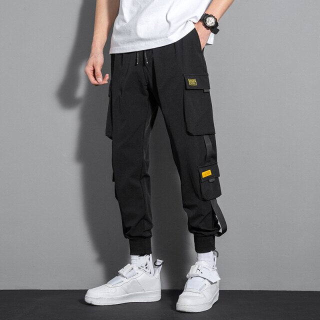 Men's Hip Hop Cargo Joggers Streetwear.