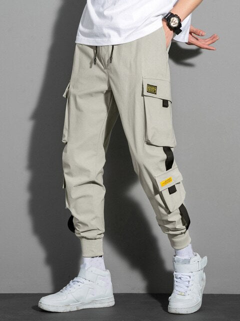 Men's Hip Hop Cargo Joggers Streetwear.