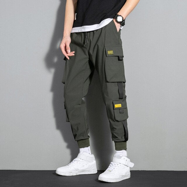 Men's Hip Hop Cargo Joggers Streetwear.