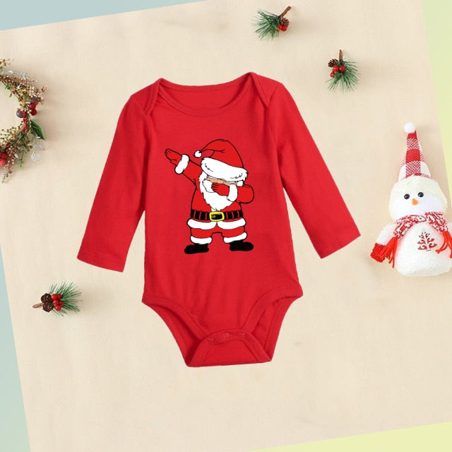 Newborn First Christmas Baby Red Cotton Romper Infant Boys Girls Unisex Long Sleeve Bodysuit Jumpsuit Clothes Toddler Xmas Gift