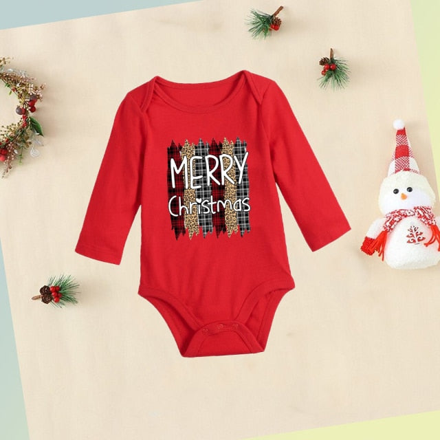 Newborn First Christmas Baby Red Cotton Romper Infant Boys Girls Unisex Long Sleeve Bodysuit Jumpsuit Clothes Toddler Xmas Gift