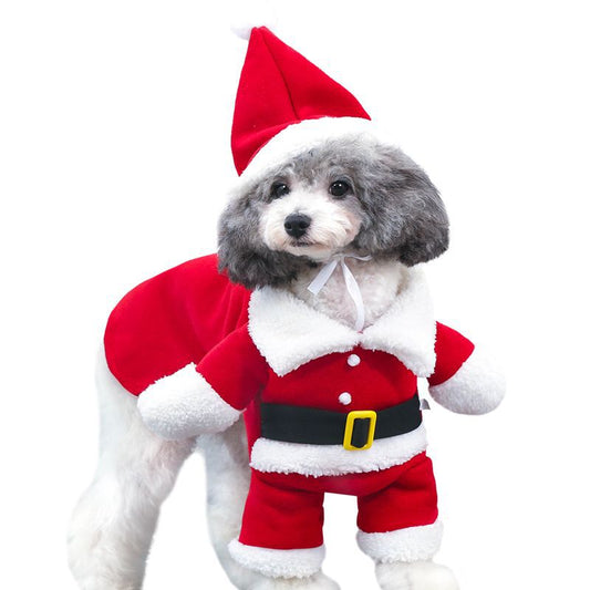 New Fashion Winter Pet Funny Three-dimensional Dog Christmas Clothes Santa Claus Dog Standing Ropa De Navidad Para Mascotas