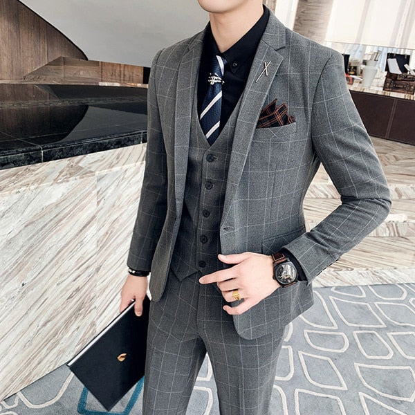 Boutique Fashion Formal Suit 3 Pcs Set Suit for men