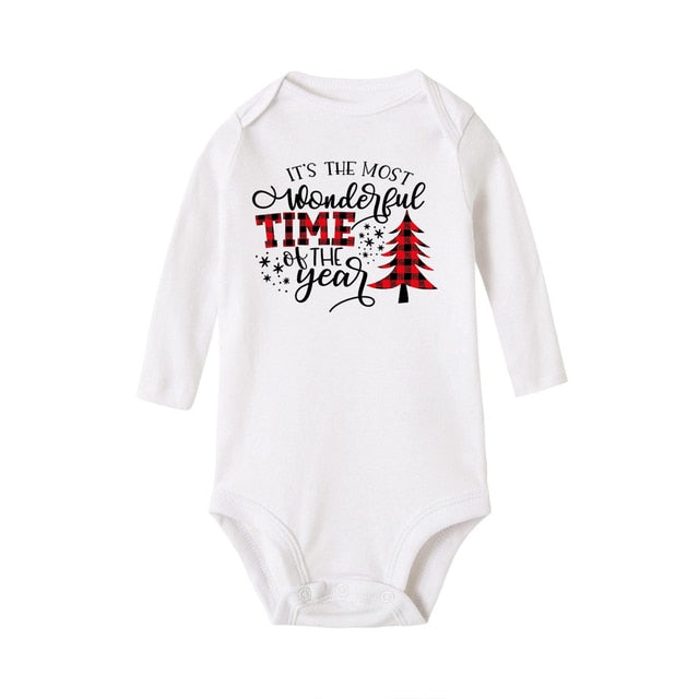 My First Christmas Newborn Baby Long Sleeve Romper Jumpsuit Infant Girls Boys Unisex Bodysuits Outfit Xmas Holiday Party Clothes